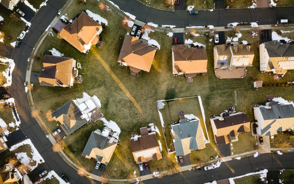 Aerial of Homes
