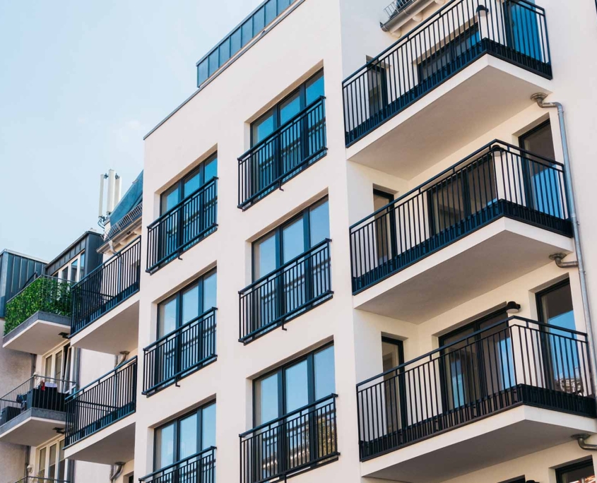 beautiful and clean apartment building_