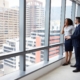 Business owner walking through commercial office space