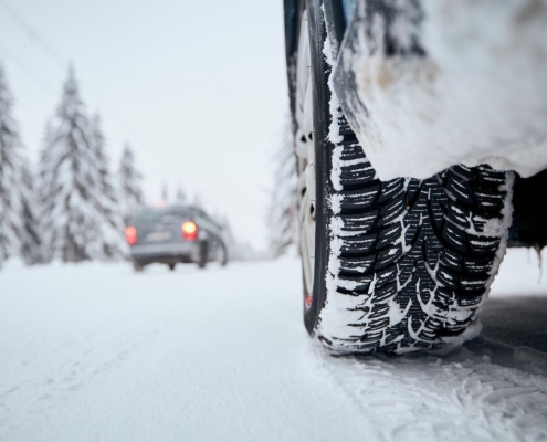 car driving in snow