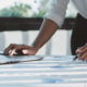 Close up of accountant or banker checking investment results