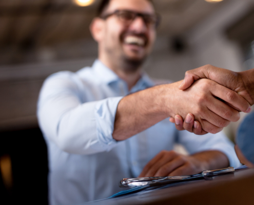 Business people shaking hands